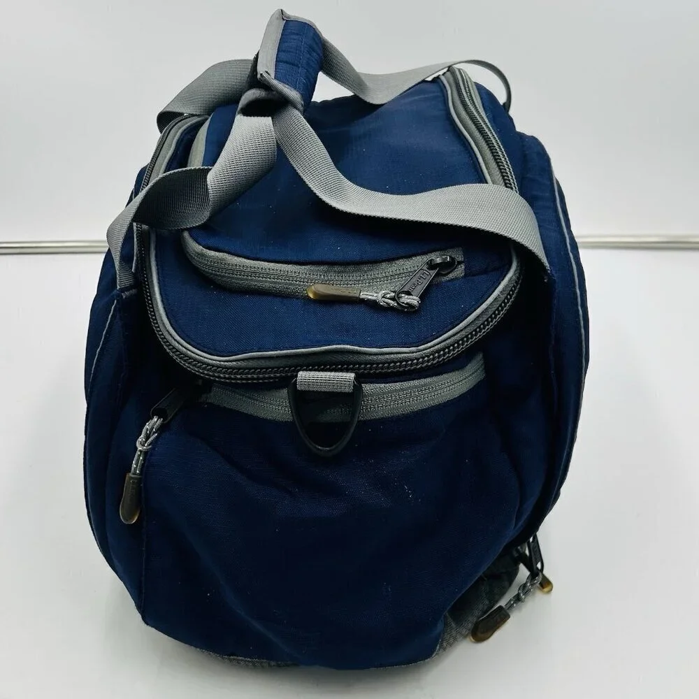 LL Bean Small Gym Travel Double Handle Bag with Built-in Cooler Blue Softshell